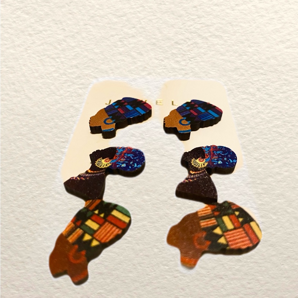 Colorful African Print Earrings